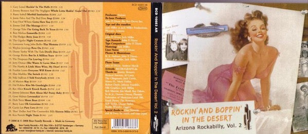 Image of Back Cover of CD - VG+/VG+ - VARIOUS, Rockin' And Boppin' In The Desert - Arizona Rockabilly, Vol. 2 (Bear Family Records; BCD 16683 AR, Germany 2008, Digipak, Booklet), ,  - 3916032C