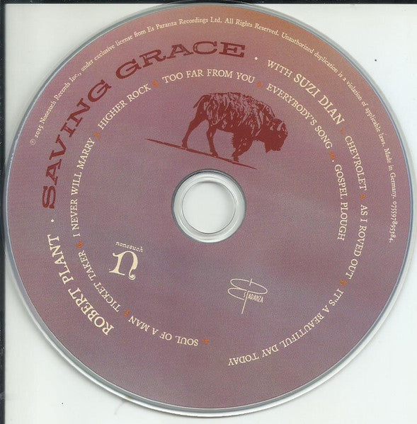 Image of Label Cover of CD - VG+/EX - ROBERT PLANT WITH SUZI DIAN, Saving Grace (Nonesuch; 075597895384, Europe 2025, Gatefold Card Sleeve), ,  - 3936006E