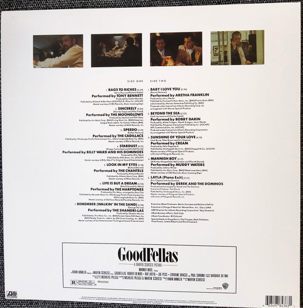 Image of Back Cover of LP - VG+/VG+ - VARIOUS, Goodfellas (Music From The Motion Picture) (Atlantic; RCV1 82152, US 2026 Reissue, Blue Vinyl), ,  - 3946020S