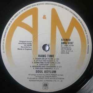 Image of Label Cover of LP - VG/VG+ - SOUL ASYLUM, Hang Time (A&M Records; ama 5197, UK 1988), Sticker remnants,  - 3946024S