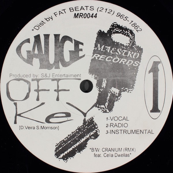 Image of Front Cover of 12" - /G+ - GAUGE, Off Key / Cranium (Remix) (Maestro Records; MR0044, US 1997), Light scuffs and marks.,  - 3916019C