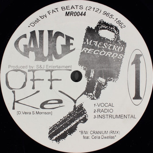 Image of Front Cover of 12" - /G+ - GAUGE, Off Key / Cranium (Remix) (Maestro Records; MR0044, US 1997), Light scuffs and marks.,  - 3916019C
