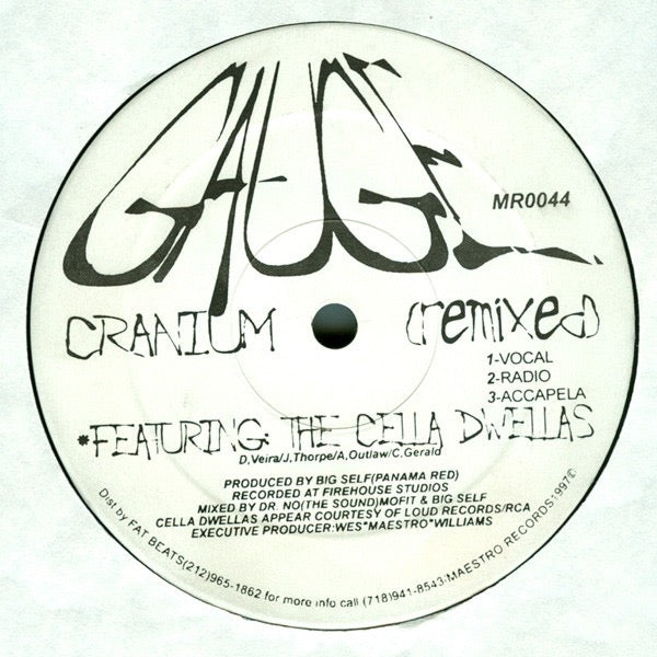 Image of Back Cover of 12" - /G+ - GAUGE, Off Key / Cranium (Remix) (Maestro Records; MR0044, US 1997), Light scuffs and marks.,  - 3916019C