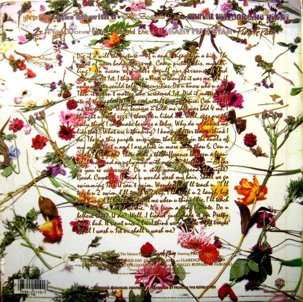 Image of Back Cover of LP - VG+/VG+ - PRINCE AND THE REVOLUTION, Purple Rain (Warner Bros. Records; 25110-1, US 1984, Inner (Lake Design), Poster, Allied pressing. No credit for John L Nelson. Includes poster.), A few minor hairlines only.,  - 3926022E