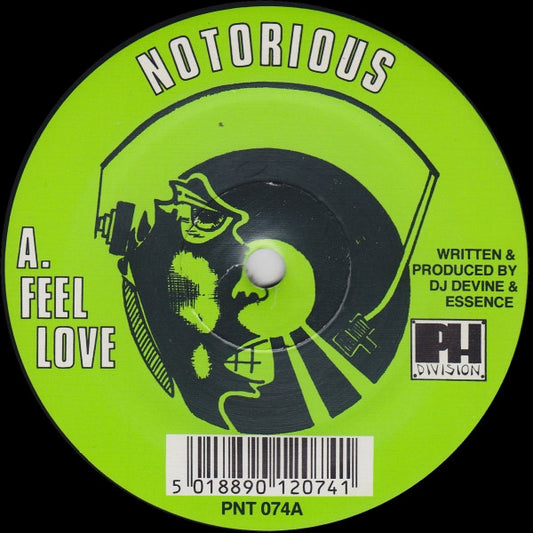 Image of Front Cover of 12" - /G+ - NOTORIOUS, Feel Love (Production House; PNT 074, UK 1995, Plain Sleeve,  Single Sided, Etched), Heavily fogged, but plays well.,  - 3926055E