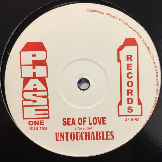 Image of Front Cover of 12" - VG/VG - THE UNTOUCHABLES*, Sea Of Love / Help Us Jah (Phase One Records; SUS 10, Jamaica ), VG Copy. Plain 12 inch sleeve,  - 3926048E