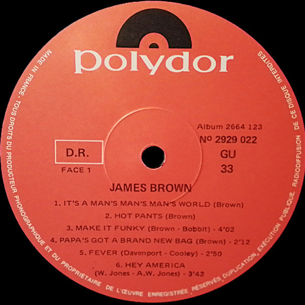 Image of Label Cover of 2xLP - VG/VG - JAMES BROWN, James Brown (Polydor Red Label; 2664 123, France , Gatefold), ,  - 3926075E