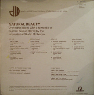 Image of Back Cover of LP - VG/VG - THE INTERNATIONAL STUDIO ORCHESTRA, Natural Beauty (Music De Wolfe; DWS/LP 3462, UK 1981), ,  - 3946109S