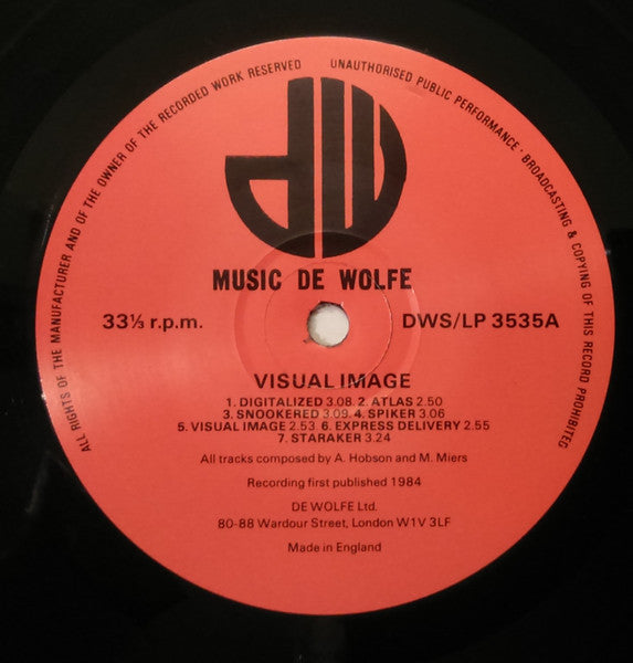 Image of Label Cover of LP - VG/VG+ - UNIT 9, Visual Image (Music De Wolfe; DWS/LP 3535, UK 1984), Sticker Damage To Sleeve,  - 3946110S