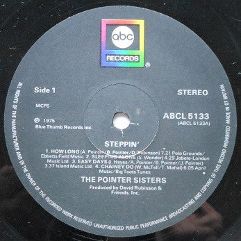 Image of Label Cover of LP - VG/VG - THE POINTER SISTERS, Steppin' (ABC Records; ABCL 5133, UK 1975, Laminated Sleeve), ,  - 3926079E
