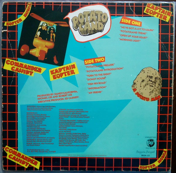 Image of Back Cover of LP - G+/VG - SPIRIT, The Adventures Of Kaptain Kopter & Commander Cassidy In Potato Land (Beggars Banquet; BEGA 23, UK 1981, Booklet), Some water damage to front of sleeve, Strong VG disc, Clean comic,  - 3916061C