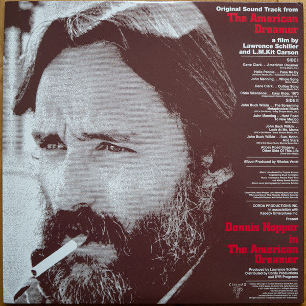 Image of Back Cover of LP - EX/EX - VARIOUS, Dennis Hopper In "The American Dreamer" (Cinewax; CINE 808, UK & US 2018 Reissue, Gatefold, Booklet, Poster, Record Store Day, Limited Edition, Red), ,  - 3946129S