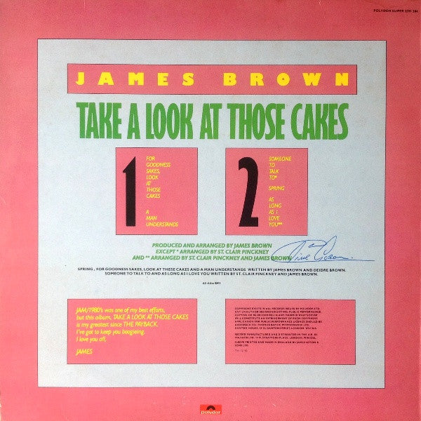 Image of Back Cover of LP - VG+/VG+ - JAMES BROWN, Take A Look At Those Cakes (Polydor Red Label; 2391 384, UK 1978), ,  - 3926088E
