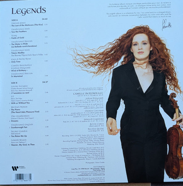 Image of Back Cover of 12" - VG+/EX - CAMILLE BERTHOLLET, Legends (Parlophone; 0, Germany 2025, Celtic Tinged Modern Classical), ,  - 3926110E