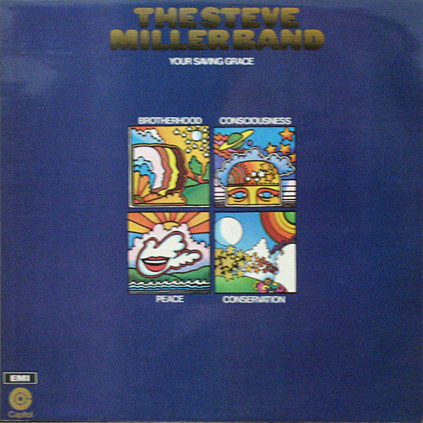Image of Front Cover of LP - G+/VG+ - THE STEVE MILLER BAND, Your Saving Grace (Capitol Records; E-ST 331, UK 1970s Reissue, Laminated Front Sleeve), Sleve a little water damaged and stains to front, Clean disc,  - 3916064C