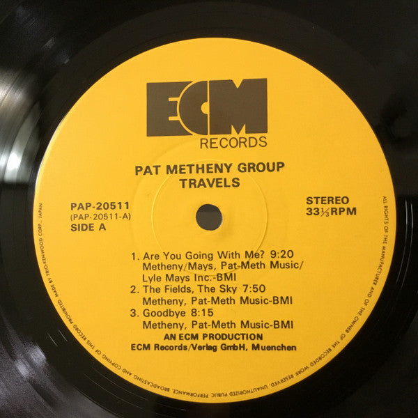 Image of Label Cover of 2xLP - VG/EX - PAT METHENY GROUP, Travels (ECM Records; ECM 1252 / 53, Japan 1983, Gatefold, Obi Strip), Light Marks On Front Sleeve,  - 3946133S