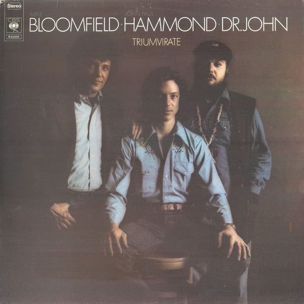 Image of Front Cover of LP - VG/G - MIKE BLOOMFIELD, JOHN PAUL HAMMOND, DR. JOHN, Triumvirate (CBS Orange Labels; S 65659, Netherlands 1973, Company Inner), Light marks only,  - 3916066C