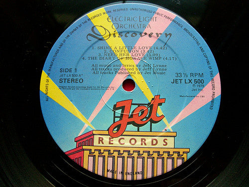 Image of Label Cover of LP - VG+/VG - ELO - THE ELECTRIC LIGHT ORCHESTRA, Discovery (Jet; JETLX 500, UK 1980, Gatefold, Inner, Poster, Dueg in Run Out), Hype Stickered Sleeve,  - 3926118E