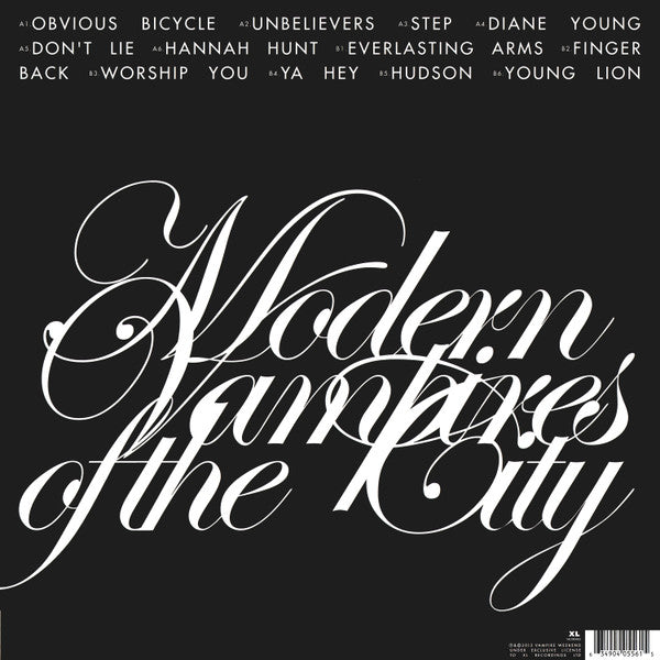 Image of Back Cover of LP - EX/EX - VAMPIRE WEEKEND, Modern Vampires Of The City (XL Recordings; XLLP556, US 2013, Poster, With CD), Opened Instore, Still In Stickered Shrinkwrap,  - 3946122S