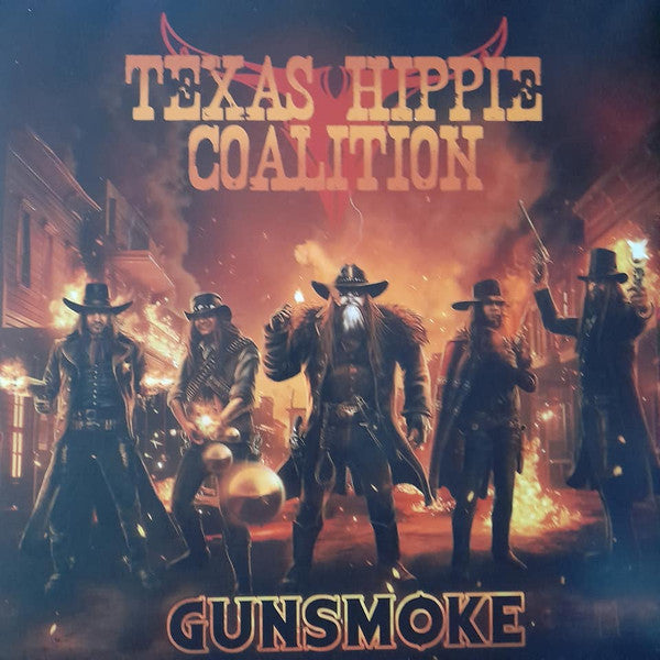 Image of Front Cover of LP - EX/EX - TEXAS HIPPIE COALITION, Gunsmoke (MNRK Heavy; MNK-LP-441355, US 2024, Red With Black/Orange Splatter Vinyl), ,  - 3926119E