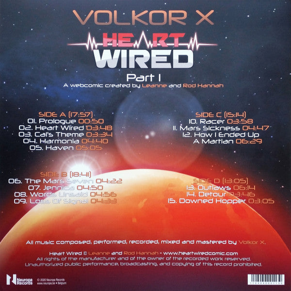 Image of Back Cover of LP - EX/EX - VOLKOR X, Heart Wired, Part 1 (Neuropa Records; NRP113, Belgium 2020, Gatefold, Soundtrack to a Web Comic), ,  - 3926120E
