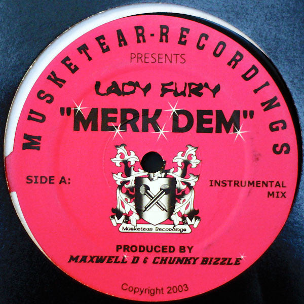 Image of Back Cover of 12" - /VG+ - LADY FURY, Merk Dem (Musketear Recordings; MK 004, UK 2003, Plain Sleeve), ,  - 3926060E