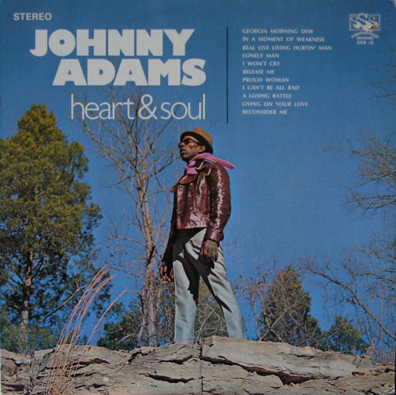 Image of Front Cover of LP - G+/VG - JOHNNY ADAMS, Heart & Soul (SSS International; SSS #5, Canada 1970, Pasteback Sleeve), Cut out(hole-punched). Cover a bit wavey from water damage. Edge and ring wear. Light marks on disc.,  - 3946153S