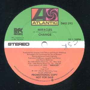 Image of Back Cover of 12" - VG/VG+ - CHANGE, Heaven Of My Life / Miracles (Atlantic; DMD 292, US 1981, Promo, Promo company sleeve), Light wear to promo company sleeve with light creasing.,  - 3946193S