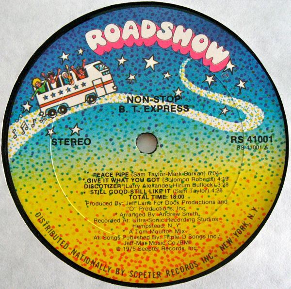 Image of Label Cover of LP - VG/VG - B.T. EXPRESS, Non-Stop (Roadshow; RS 41001, US 1975, Gatefold), Light marks only. Small drill hole on sleeve. Ringwear on back of sleeve.,  - 3946196S