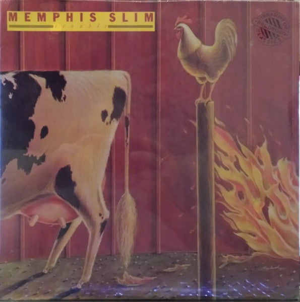 Image of Front Cover of LP - EX/VG+ - MEMPHIS SLIM, Trouble (Allegiance; AV 5027, US 1984), Sleeve in shrinkwrap (opened).,  - 3946197S