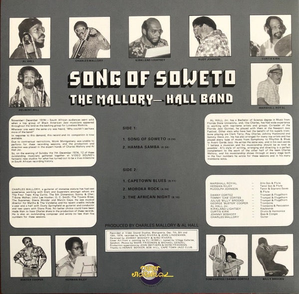 Image of Back Cover of LP - VG+/VG - THE MALLORY-HALL BAND, Song Of Soweto (Outernational Sounds; OTR-015, UK 2021 Reissue, Inner), Quite a few light marks from card inners.,  - 3916233C