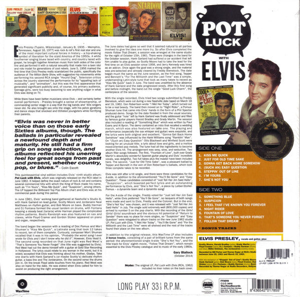 Image of Back Cover of LP - EX/EX - ELVIS PRESLEY, Pot Luck (Wax Time; 772019, Europe 2015 Reissue, 180 Gram Vinyl), Still In Stickered Shrinkwrap,  - 3926218E