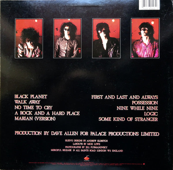Image of Back Cover of LP - VG/G - THE SISTERS OF MERCY, First And Last And Always (Elektra; ST-E-60405-1, US 1985, Single Sleeve, No Inner, SRC Pressing), ,  - 3926214E