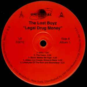 Image of Label Cover of LP - VG/VG+ - LOST BOYZ, Legal Drug Money (Universal Records; U2-53010, US 1996), Light marks only. Light creasing on sleeve.,  - 3946201S