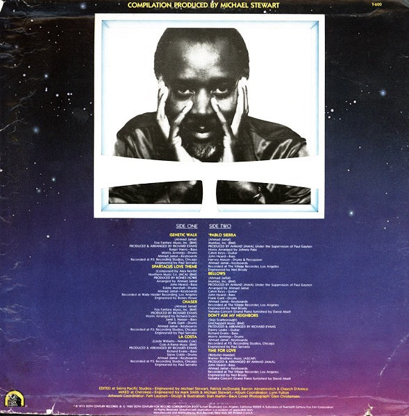 Image of Back Cover of LP - VG/G+ - AHMAD JAMAL, Genetic Walk (20th Century Fox Records; T-600, US 1980), A fair few light marks but plays pretty well with only ocassional surface noise.,  - 3916235C