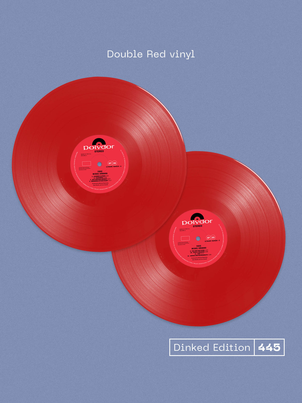 Image of Label Cover of 2xLP - NEW/NEW - MICHAEL KIWANUKA, Fudge - Dinked Edition (Polydor; 7595964, UK 2026, Insert, Double Red Vinyl / Dinked Edition 445 / Alternative Artwork / Photo Insert / Numbered Obi Strip / Limited to 1,000 / EXCLUSIVE to Dinked Edition), , Michael Kiwanuka's Fudge is a free and instinctive album shaped by spontaneity, emotion and creative joy. It was inspired in part by the late Chick Corea's encouragement to embrace what you love without worrying about what others think. Artwork 