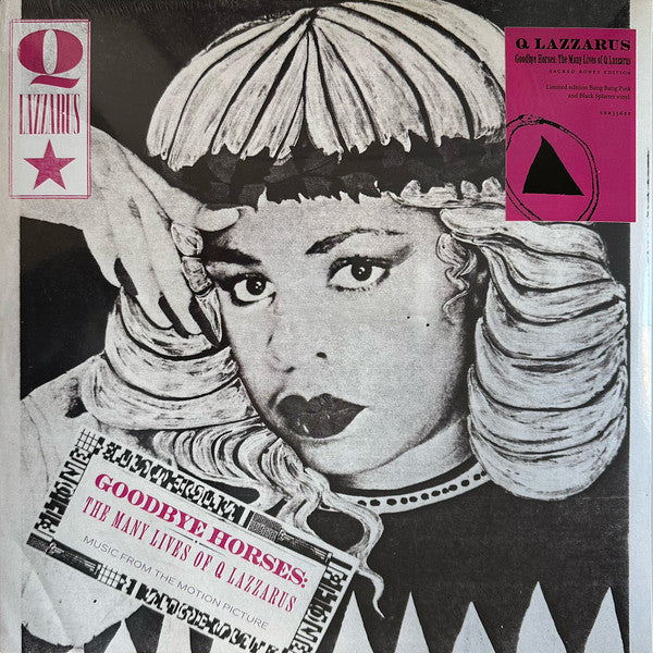 Image of Front Cover of LP - EX/EX - Q LAZZARUS, Goodbye Horses: The Many Lives Of Q Lazzarus (Music From The Motion Picture) (Sacred Bones Records; SBR356BE, US 2025, Inner, Pink Black Splatter Vinyl, Ltd to 500), ,  - 3946181S
