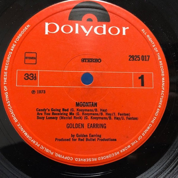 Image of Label Cover of LP - VG/VG - GOLDEN EARRING, Moontan (Polydor Red Labels With Stemra Box & Producer Credit Printed Lowest On A Side; 2925 017, Netherlands 1973, Gatefold, Insert), Strong VG,  - 3916200C