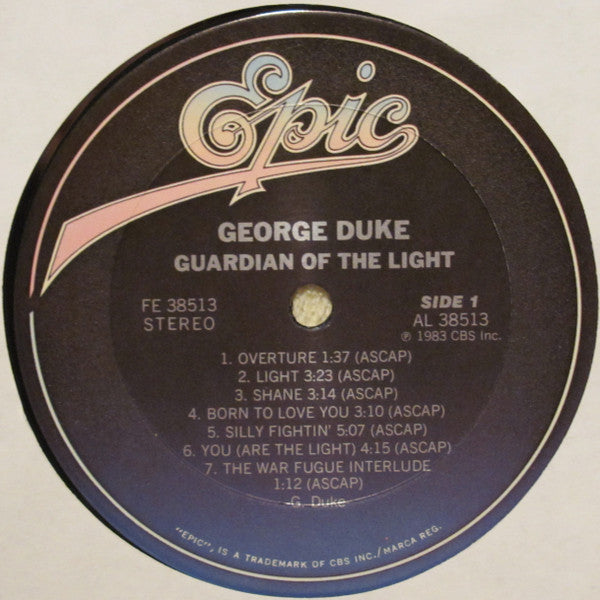 Image of Label Cover of LP - VG+/VG+ - GEORGE DUKE, Guardian Of The Light (Epic; FE 38513, US 1983, Company Inner), Opened in shop, unplayed, inner sleeve in VG.,  - 3946286S