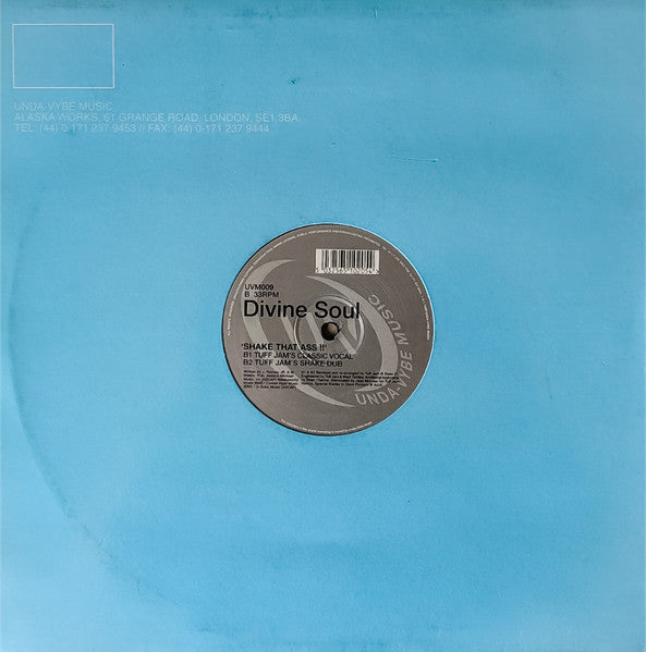 Image of Back Cover of 12" - VG/VG - DIVINE SOUL, Shake That Ass !! (Unda-Vybe Music; UVM009, UK 1998), ,  - 3946269S