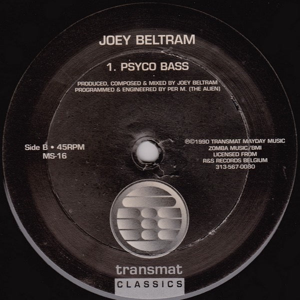 Image of Back Cover of 12" - /VG - JOEY BELTRAM, Energy Flash (Transmat; MS-16, US 1996 Reissue), Pressing faults on each side, none that affect play.,  - 3946270S