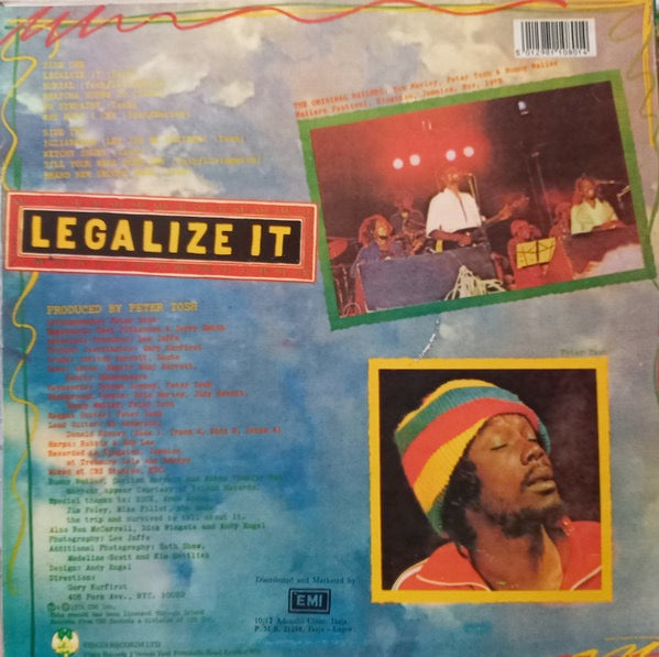 Image of Back Cover of LP - VG/G - PETER TOSH, Legalize It (EMI International; PC 34253, Nigeria 1988 Reissue), Lots of light marks but plays pretty well! Edge an corner wear to sleeve.,  - 3916276C