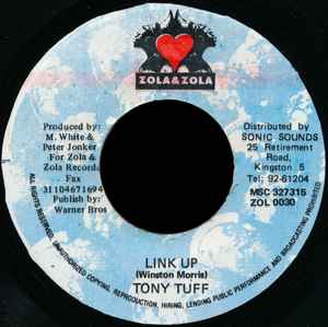 Image of Front Cover of 7" - /VG+ - TONY TUFF, Link Up (Zola & Zola; ZOL 0030, Jamaica 1996), Lightest of marks.,  - 3926231E