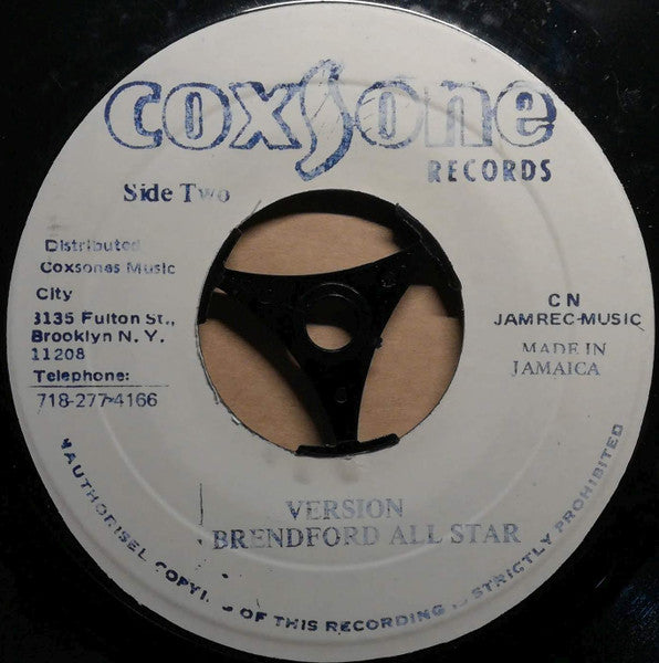 Image of Back Cover of 7" - /VG - THE ETERNALS , BRENTFORD ALL STAR, Stars (Coxsone Records; none, US ), WOl. Edge warp. Pressing flaws. Plays well.,  - 3926234E