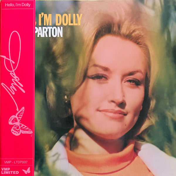 Image of Front Cover of LP - VG+/VG+ - DOLLY PARTON, Hello, I'm Dolly (Monument; 19658702571, US 2023 Reissue, Glossy Pasteback Sleeve, Stickered Outer Plastic Sleeve, Obi Strip, Limited Edition, Remastered, Orange (Flame Galaxy) Vinyl), Lovely clean copy.,  - 3946302S