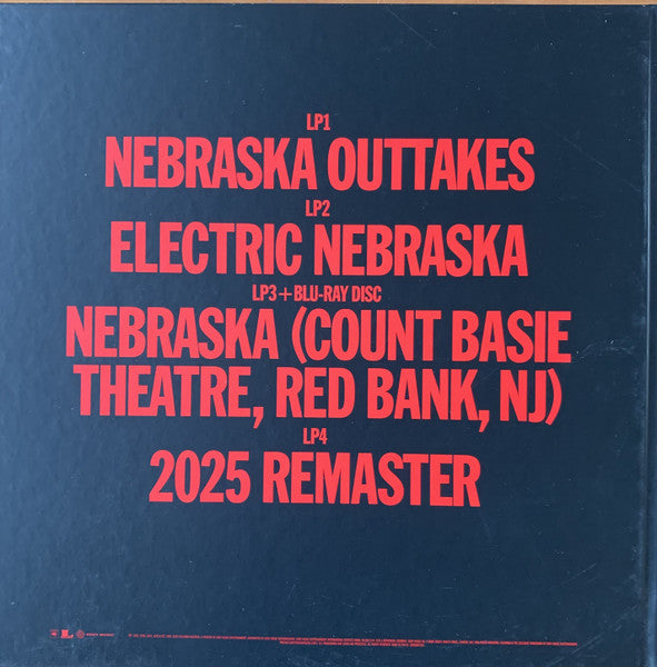 Image of Back Cover of 4xLP - VG+/VG+ - BRUCE SPRINGSTEEN, Nebraska '82: Expanded Edition (Columbia; 19802887551, Europe 2025 Reissue, Book Sleeve, Booklet, with Blu-ray), ,  - 3946236S
