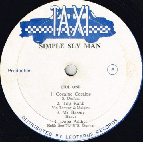 Image of Label Cover of LP - VG/VG - SLY DUNBAR, Simple Sly Man (Taxi; Front Line FL1008, Jamaica 1978), Solid VG across the board. Record has some light storage marks and sleeve has name and date written in top left.,  - 3916294C