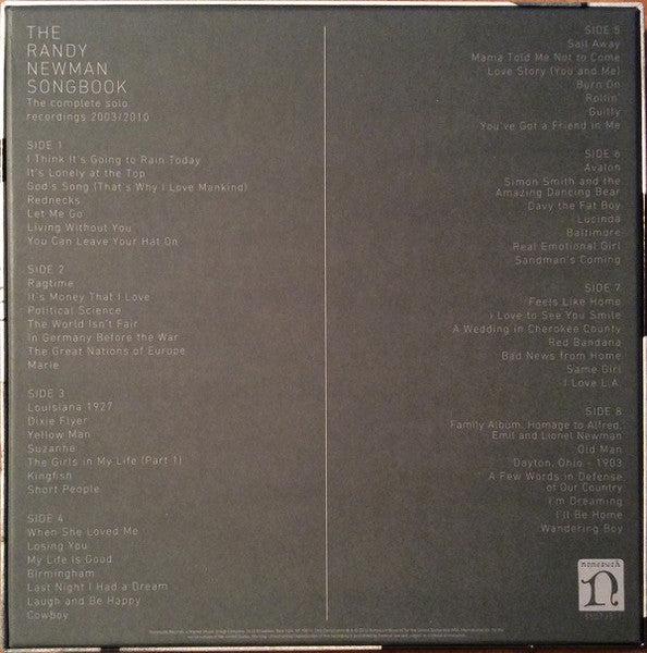 Image of Back Cover of 4xLP - VG+/VG+ - RANDY NEWMAN, The Randy Newman Songbook (Nonesuch; 550735-1, US 2016, Box Set, Booklet), ,  - 3926149E