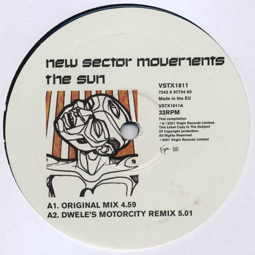 Image of Label Cover of 12" - VG/VG+ - NEW SECTOR MOVEMENTS, The Sun (Virgin; VSTX 1811, UK 2001), ,  - 3946296S