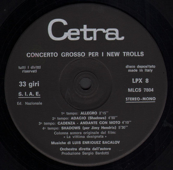 Image of Label Cover of LP - VG/G - NEW TROLLS, Concerto Grosso Per I New Trolls (Cetra; LPX 8, Italy 1971, Gatefold), ,  - 3926154E